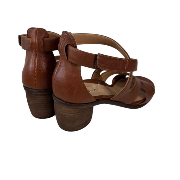 Brioso Womens Brown Leather Strappy Sandals 2.5" Heel Made In Brazil SZ 8.5M - Picture 12 of 16